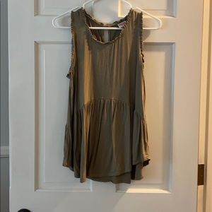 muted green baby doll tank top